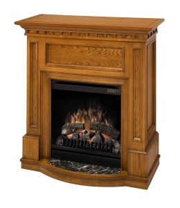 Kominek Palermo dąb eco led - elektryczny kominek z obudową złoty dąb