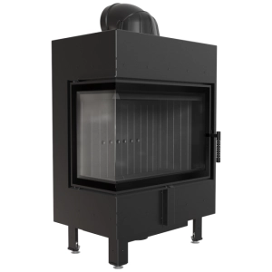 Wkład kominkowy powietrzny stalowy LUCY 12 LEWY/PRAWY BS 12KW BLACK