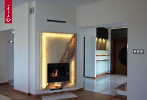 Obudowa kominkowa FIRE-PROSTA SZYBA 015 kominek z montażem