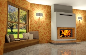 Obudowa kominkowa FIRE-1 SZYBA 055 kominek z montażem