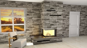 Obudowa kominkowa FIRE-SMART NAROŻNY 023 kominek z montażem