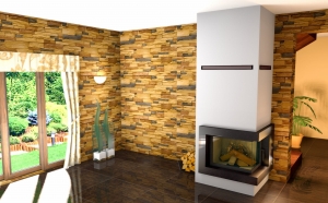 Obudowa kominkowa FIRE-2 SZYBY 108 kominek z montażem