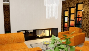 Obudowa kominkowa FIRE-2 SZYBY 041 kominek z montażem