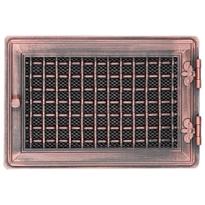 Kratka kominkowa stylowa 21x32cm z żaluzją miedziana patyna