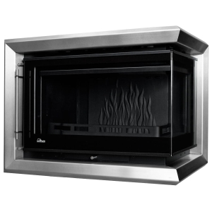 Rama dekoracyjna inox do wkładu UNIFLAM 850 PRESTIGE boczna szyba