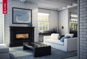 Obudowa kominkowa FIRE-PROSTA SZYBA 060 kominek z montażem