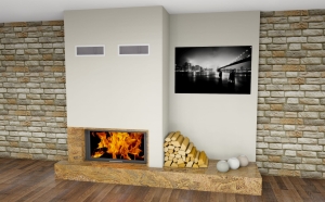 Obudowa kominkowa FIRE-1 SZYBA 053 kominek z montażem
